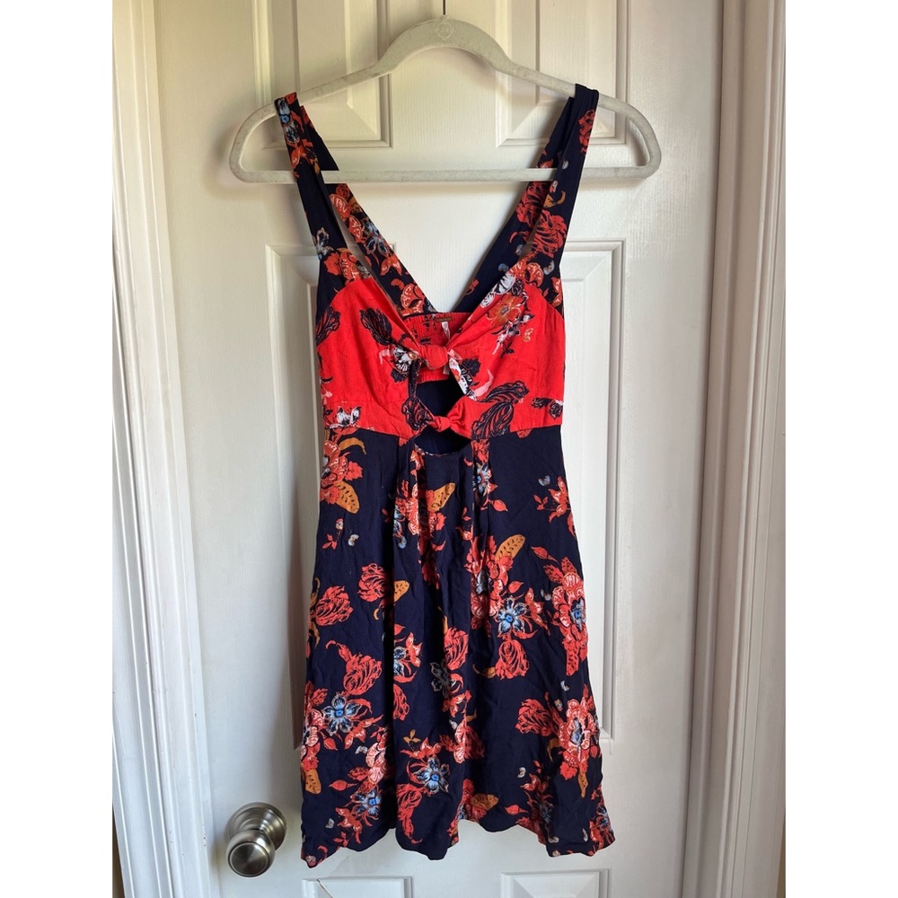 Free People Floral Colorblock Mini Dress
